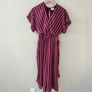 Sienna Sky Pinstripe Tie Front Jumpsuit